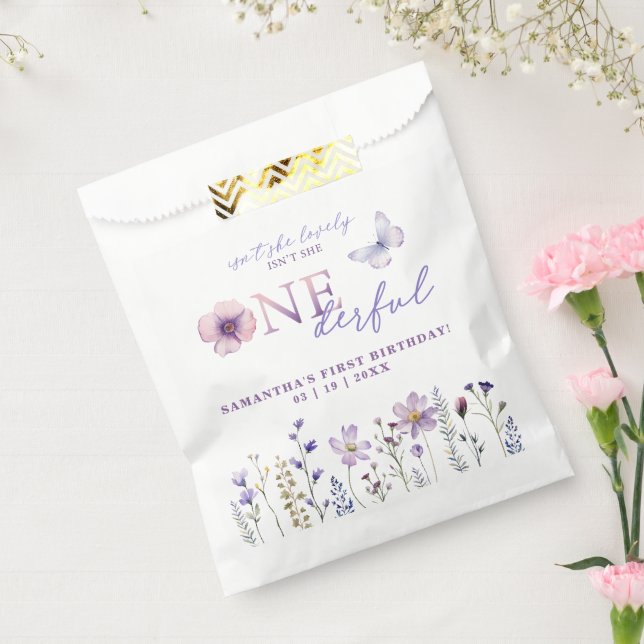 Wildflower First Birthday Favor Bag – Purple (Sealed)