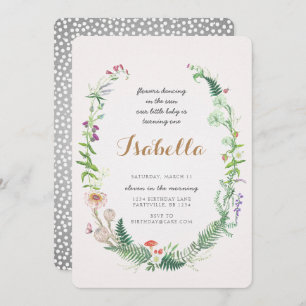 Wildflower First Birthday Invitation