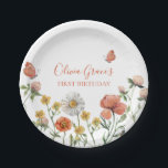 Wildflower first birthday party paper plates<br><div class="desc">Watercolor Wildflower first birthday plate.</div>