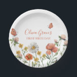 Wildflower first birthday party paper plates<br><div class="desc">Watercolor Wildflower first birthday plate.</div>