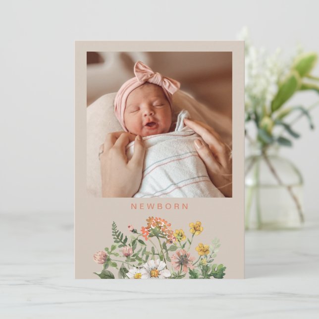 Wildflower First Year Banner Flag | Wildflower Invitation (Standing Front)