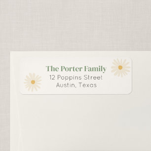 Wildflower Flight Daisy Return Address Label