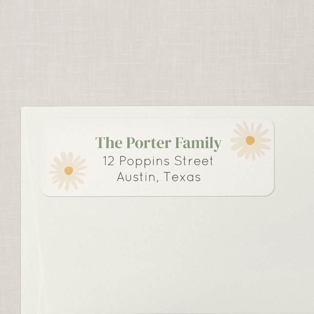 Wildflower Flight Daisy Return Address Label (Wildflower Flight - Daisy Return Address Label)
