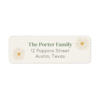 Wildflower Flight Daisy Return Address Label