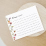 Wildflower Floral 1st Birthday Time Capsule Card
