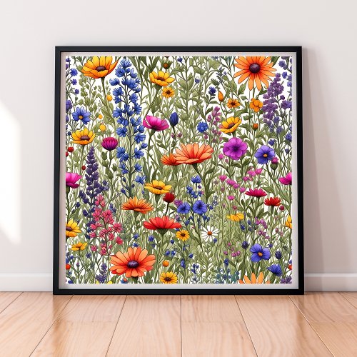 Wildflower Floral All_Over Print Poster