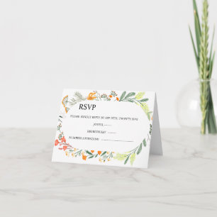 Wildflower Floral Arch Garden Invitation RSPV CARD