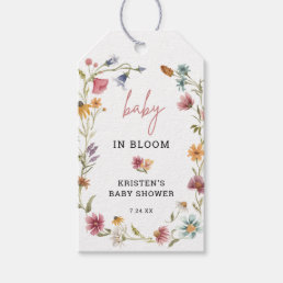 Wildflower Floral Baby In Bloom Baby Shower Gift Tags