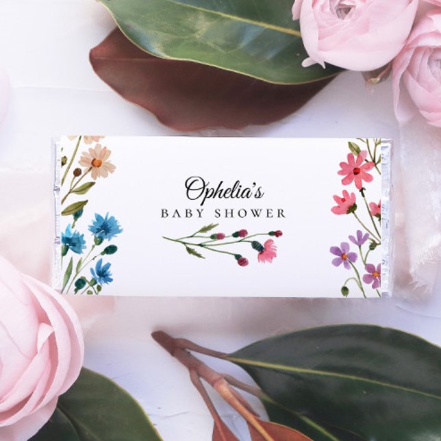 Wildflower Floral Baby in Bloom Baby Shower Hershey Bar Favors (Creator Uploaded)