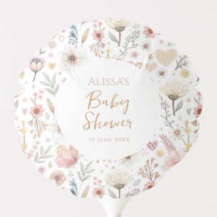 Wildflower Floral Baby Shower Balloon