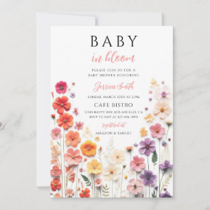 Wildflower Floral Baby Shower Brunch Invitation