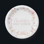 Wildflower Floral Baby Shower Decor Paper Plates<br><div class="desc">Baby in Bloom Wildflower Baby Shower - Party Plates. The perfect party decor for your floral themed baby shower. Matching items available.</div>
