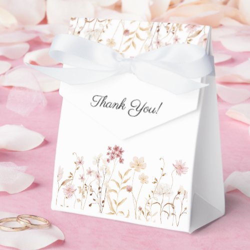 Wildflower Floral Baby Shower Decor Thank You Favor Boxes