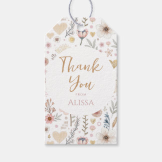 Wildflower Floral Baby Shower Favor Gift Tags