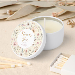 Wildflower Floral Baby Shower Favor Mini Candle Favors