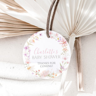 Wildflower Floral Baby Shower Favor Tags