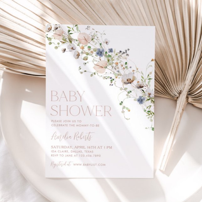 Wildflower Floral Baby Shower Invitation (Creator Uploaded)