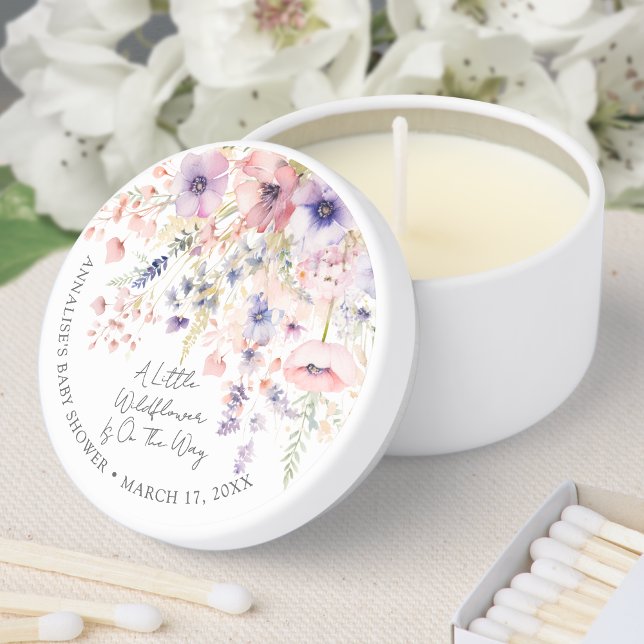 Wildflower Floral Baby Shower Mini Candle Favors (Wildflower Floral Baby Shower Mini Candle Favors)