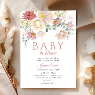 Wildflower Floral Baby Shower Set Invitation