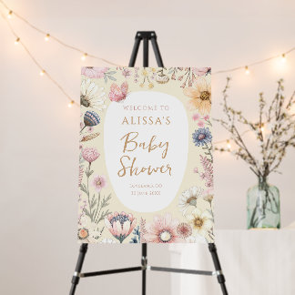 Wildflower Floral Baby Shower Sign