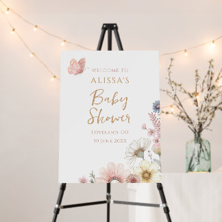Wildflower Floral Baby Shower Sign