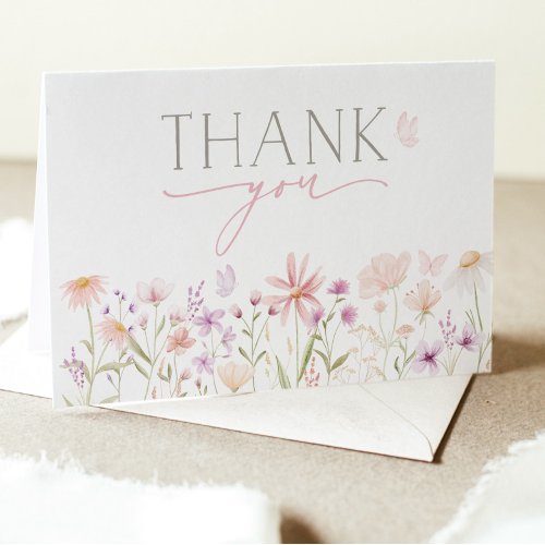 Wildflower Floral Baby Shower Thank You Card