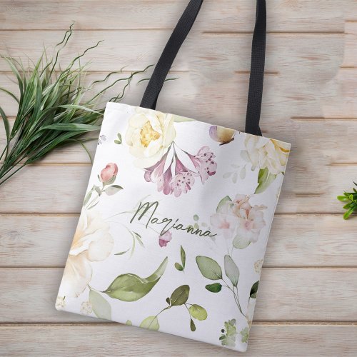 Wildflower Floral Bachelorette Bridesmaid Gift Tote Bag