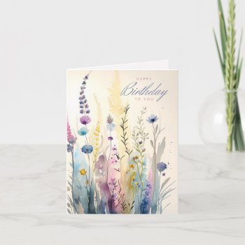 Wildflower Floral Birthday Card by Brouhaha_Bazaar at Zazzle