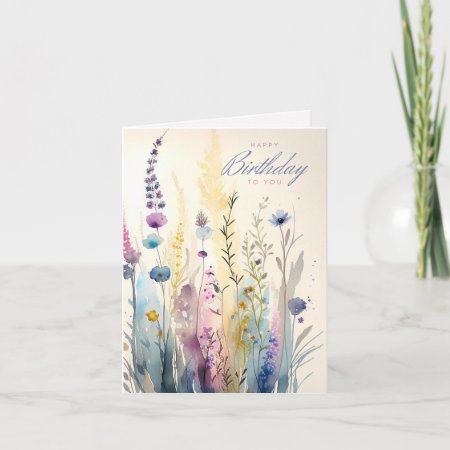 Wildflower Floral Birthday Card