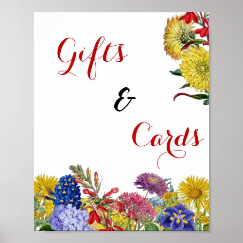Wildflower Floral Bloom Baby Shower Gifts  Cards Poster