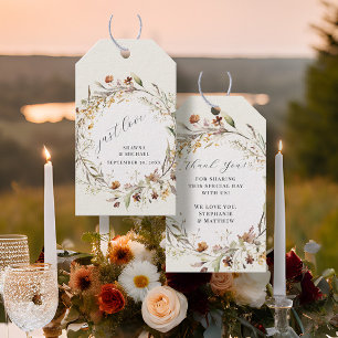 Wildflower Floral BOHO Autumn Fall Wreath Wedding Gift Tags