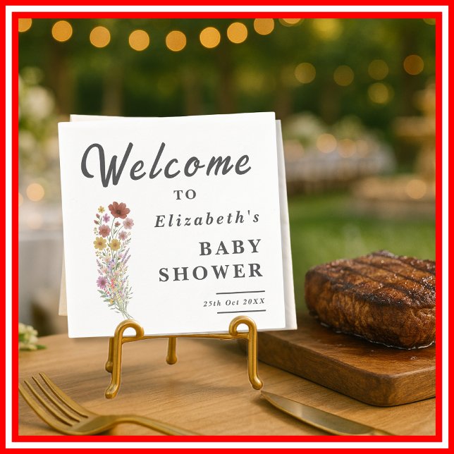Wildflower Floral Boho Baby Shower  Napkins (Creator Uploaded)