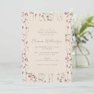 Wildflower Floral Boho Fall Baby Sprinkle Shower Invitation
