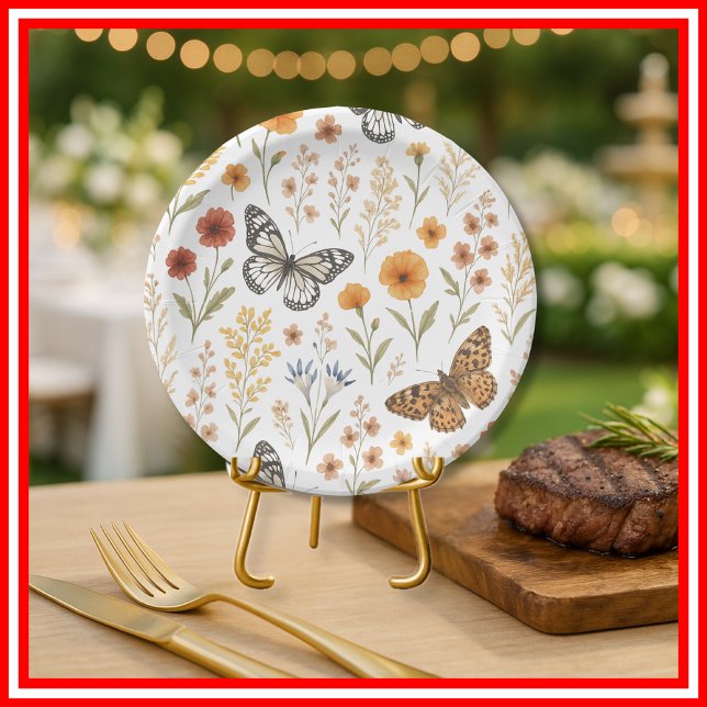 Wildflower Floral Boho Paper Plates (Creator Uploaded)