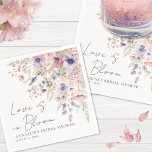 Wildflower Floral Bridal Shower Napkins<br><div class="desc">Love Is In Bloom Bridal Shower Napkin. Add a touch of whimsical romance to your bridal shower with this charming napkin design, perfect for a "Love Is In Bloom" themed celebration. The artwork features a delicate mix of watercolor wildflowers and greenery in a soft color palette of blush pinks, dusty...</div>