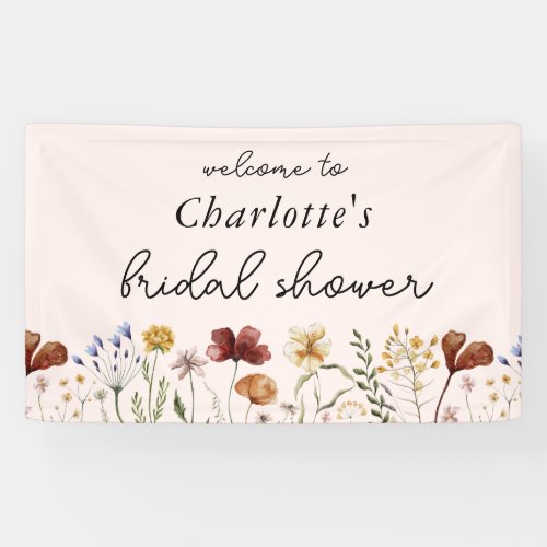 Wildflower Floral Bridal Shower Welcome  Banner