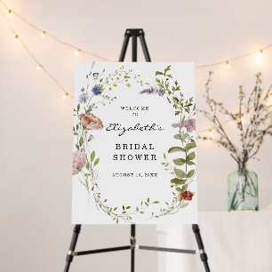 Wildflower Floral Bridal Shower Welcome Foam Board