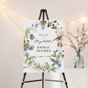 Wildflower Floral Bridal Shower Welcome Foam Board