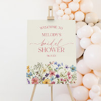 Wildflower Floral Bridal Shower Welcome Sign
