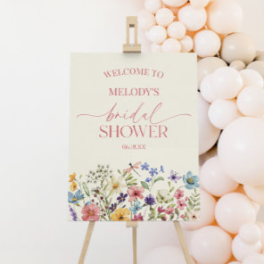 Wildflower Floral Bridal Shower Welcome Sign