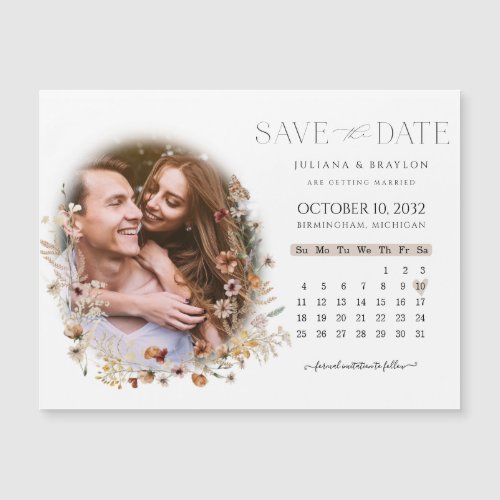 Wildflower Floral Calendar  Photo Save the Date