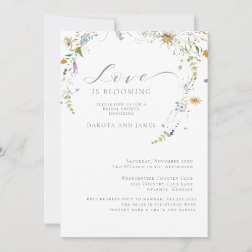  Wildflower Floral Couples Bridal Shower Invitation
