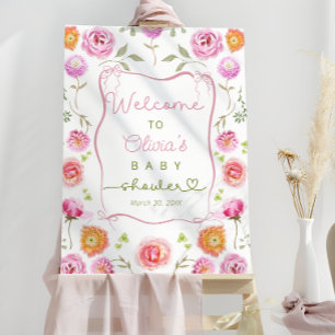 Wildflower Floral Cute Baby Shower Welcome Foam Board
