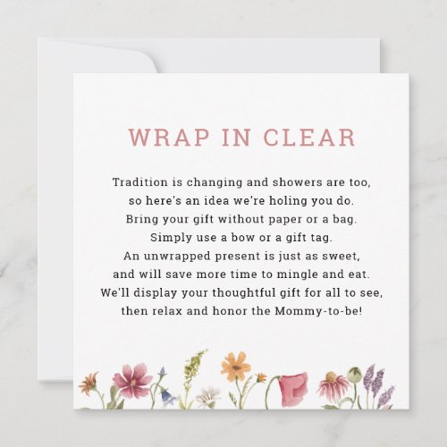 Wildflower Floral Display Shower Wrap in Clear  Invitation