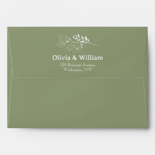 Wildflower Floral Elegant Wedding Envelope