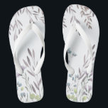Wildflower Floral Flip Flops<br><div class="desc">Gently waving teams of wildflowers in soft purples,  blues and grays create a charming feel for a rustic or outdoor wedding. See all rest of the matching pieces in this collection. Write to me at hello@mistyqe.com for other matching pieces or customization requests.</div>