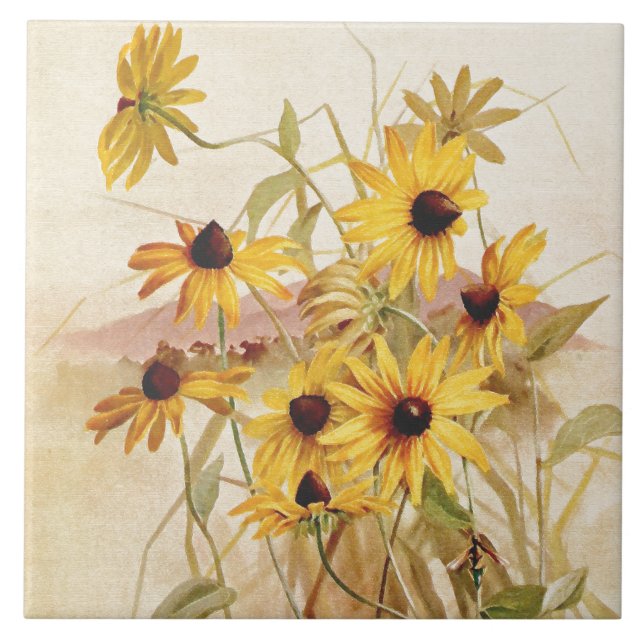 Wildflower Floral Flower Botanical Tile (Front)