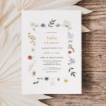 Wildflower Floral Frame Baby Shower Invitation at Zazzle