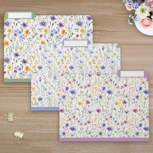 Wildflower Floral Garden Botanical File Folders