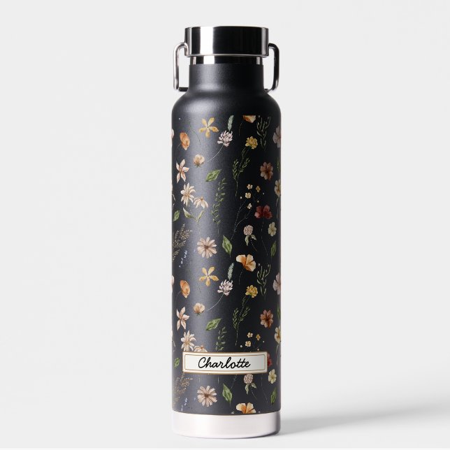 Wildflower Floral Garden Custom  Water Bottle (Front)